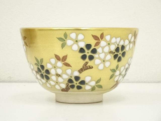 道具 ] - 道具 京焼 加藤松香造 金地桜絵茶碗（共箱） | ネット